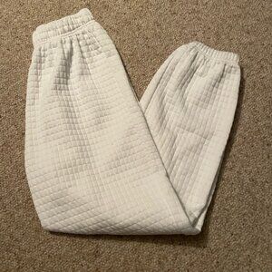 White Textured Joggers